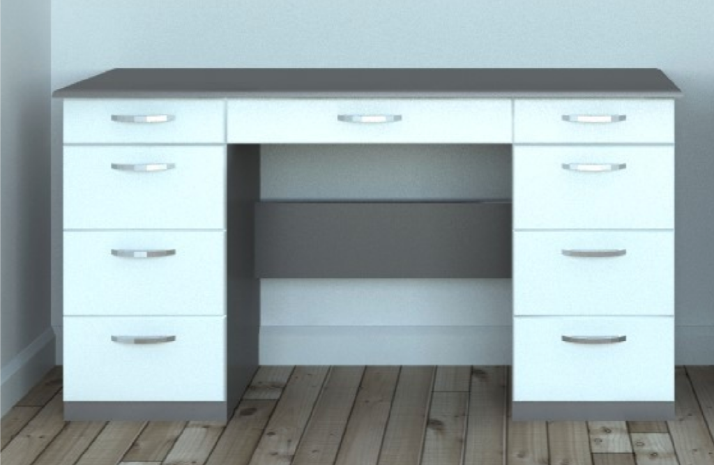 3 drawer kneehole drawer